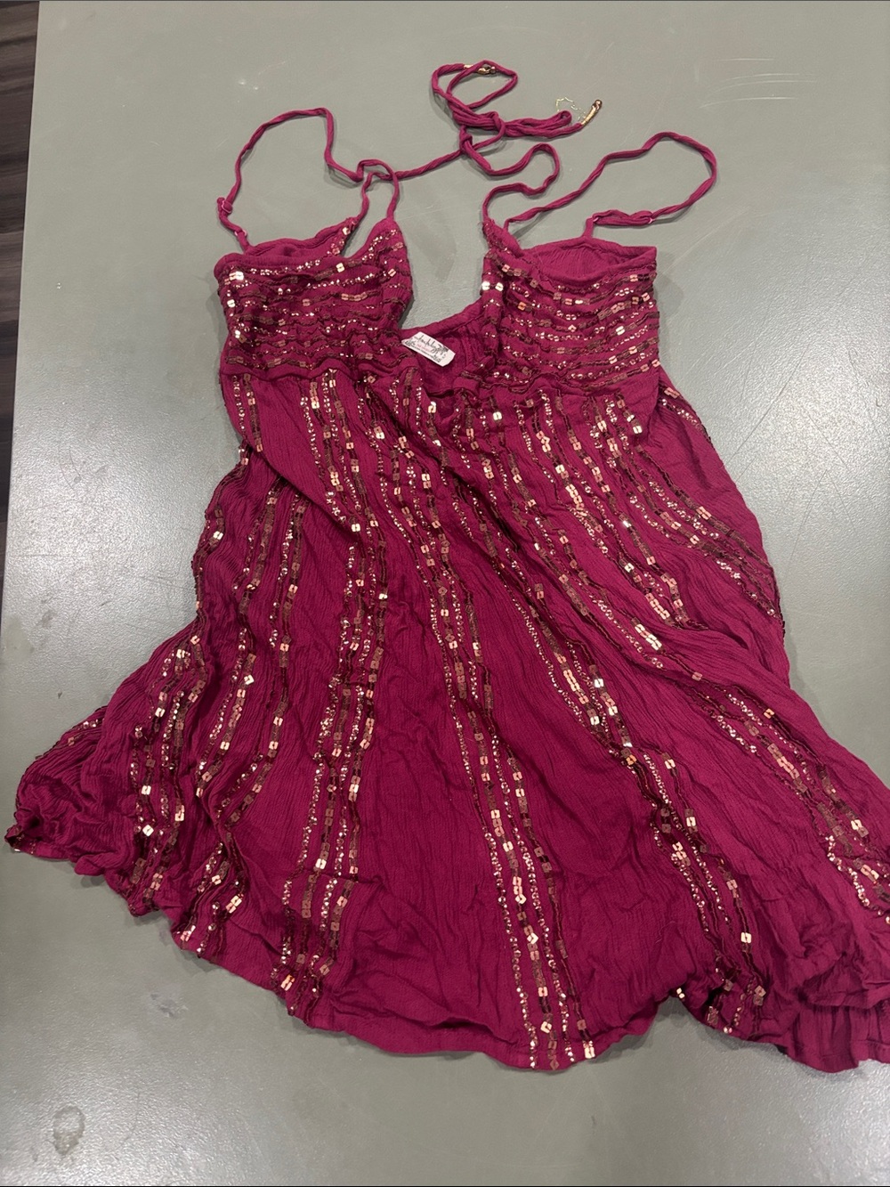 Free People India inspired Fuchsia Sequin - - Picture 2 of 3
